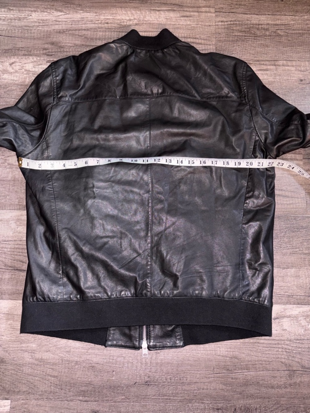 All Saints Black Leather Bomber Jacket - Picture 10 of 14